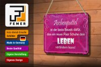 Blechschild Spruch 18x12cm Aschenputtel Schuhe ändern Leben