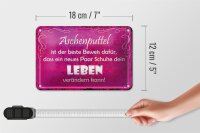 Blechschild Spruch 18x12cm Aschenputtel Schuhe ändern Leben