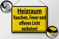 Blechschild Warnschild 40x30cm Heizraum Rauchen verboten