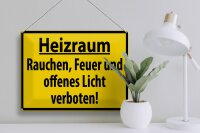 Blechschild Warnschild 40x30cm Heizraum Rauchen verboten
