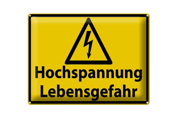 Blechschild Warnschild 40x30cm Hochspannung Lebensgefahr