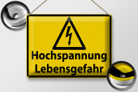 Blechschild Warnschild 40x30cm Hochspannung Lebensgefahr