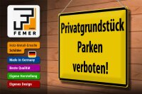 Blechschild Warnschild 40x30cm Privatgrundstück Parkverbot