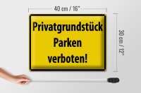 Blechschild Warnschild 40x30cm Privatgrundstück Parkverbot