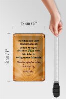 Blechschild Spruch 12x18cm statt Nutellabrot frisches Obst