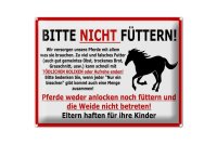 Blechschild Warnschild 40x30cm (Pferd) Bitte nicht füttern