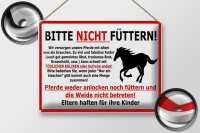Blechschild Warnschild 40x30cm (Pferd) Bitte nicht füttern