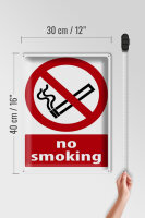 Blechschild Warnschild 30x40cm No Smoking