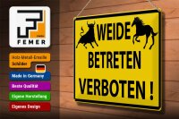 Blechschild Warnschild 40x30cm Weide Betreten verboten