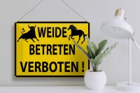Blechschild Warnschild 40x30cm Weide Betreten verboten