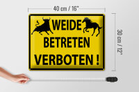 Blechschild Warnschild 40x30cm Weide Betreten verboten