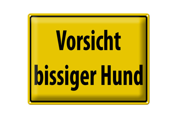 Blechschild Warnschild 40x30cm Vorsicht bissiger Hund