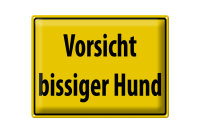 Blechschild Warnschild 40x30cm Vorsicht bissiger Hund