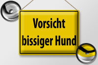 Blechschild Warnschild 40x30cm Vorsicht bissiger Hund