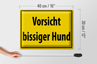 Blechschild Warnschild 40x30cm Vorsicht bissiger Hund