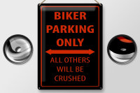 Blechschild Fahrrad 30x40cm Biker parking only