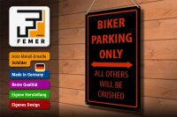 Blechschild Fahrrad 30x40cm Biker parking only
