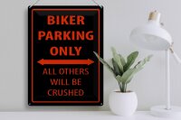 Blechschild Fahrrad 30x40cm Biker parking only