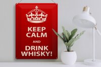 Blechschild Alkohol 30x40cm Keep Calm & Drink Whisky