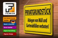 Blechschild 40x30cm PRIVATGRUNDSTÜCK abl. von Müll verboten