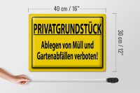 Blechschild 40x30cm PRIVATGRUNDSTÜCK abl. von Müll verboten