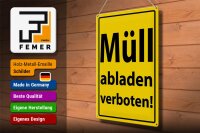 Blechschild Hinweis 30x40cm Müll abladen verboten