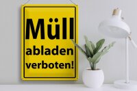 Blechschild Hinweis 30x40cm Müll abladen verboten