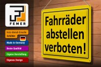 Blechschild Hinweis 40x30cm Fahrräder abstellen verboten