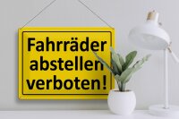 Blechschild Hinweis 40x30cm Fahrräder abstellen verboten
