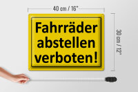 Blechschild Hinweis 40x30cm Fahrräder abstellen verboten