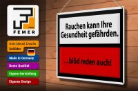 Blechschild Hinweis 40x30cm Rauchen kann Gesundheit gef.