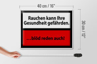 Blechschild Hinweis 40x30cm Rauchen kann Gesundheit gef.