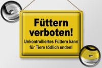 Blechschild Warnschild 40x30cm Füttern verboten Tierschild