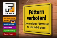 Blechschild Warnschild 40x30cm Füttern verboten Tierschild