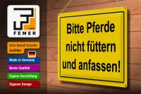 Blechschild Hinweis 40x30cm Bitte Pferde nicht füttern