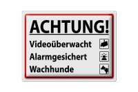 Blechschild Hinweis 40x30cm Achtung Videoüberwacht...