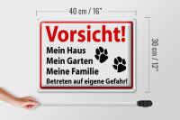 Blechschild Hinweis 40x30cm Vorsicht Mein Haus Mein Garten