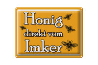Blechschild Hinweis 40x30cm Honig direkt vom Imker