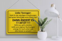 Blechschild Spruch 40x30cm Liebe Teenager -  ÄNDERT ES