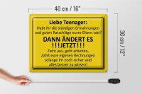 Blechschild Spruch 40x30cm Liebe Teenager -  ÄNDERT ES