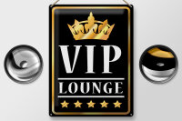 Blechschild Hinweis 30x40cm VIP Lounge Bar (s/w/g)
