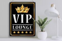 Blechschild Hinweis 30x40cm VIP Lounge Bar (s/w/g)