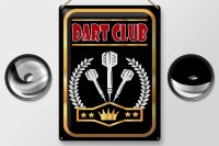 Blechschild Hinweis 30x40cm Dart Club schwarzes