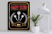 Blechschild Hinweis 30x40cm Dart Club schwarzes