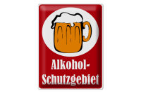 Blechschild Hinweis 30x40cm Alkohol Schutzgebiet (rot)