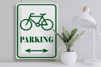 Blechschild Hinweis 30x40cm Fahrrad Parking weiß- grünes