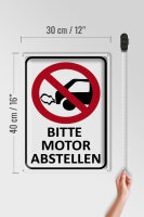 Blechschild Hinweis 30x40cm Bitte Motor abstellen
