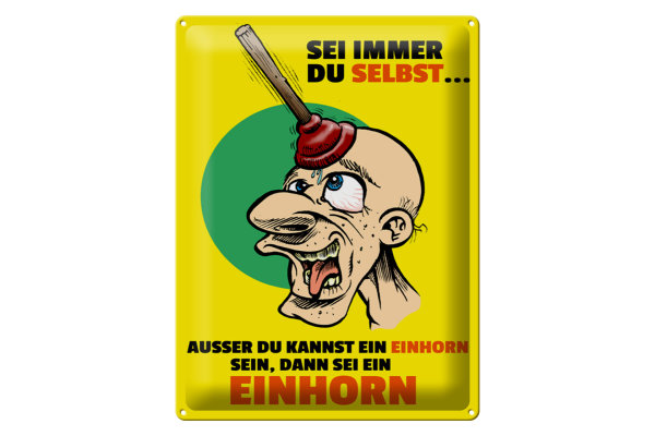 Blechschild Spruch 30x40cm Sei immer du selbst sei Einhorn