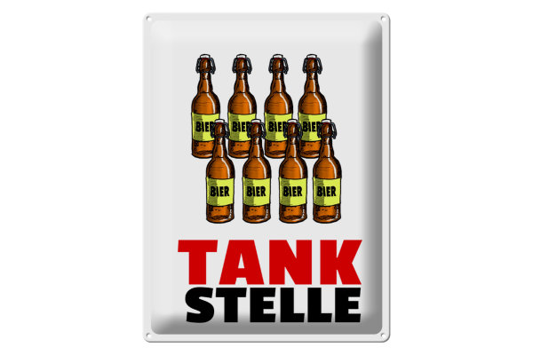 Blechschild Alkohol 30x40cm Tankstelle (Bierflaschen)