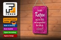 Blechschild Spruch 12x18cm so viele Katzen auf der Welt
